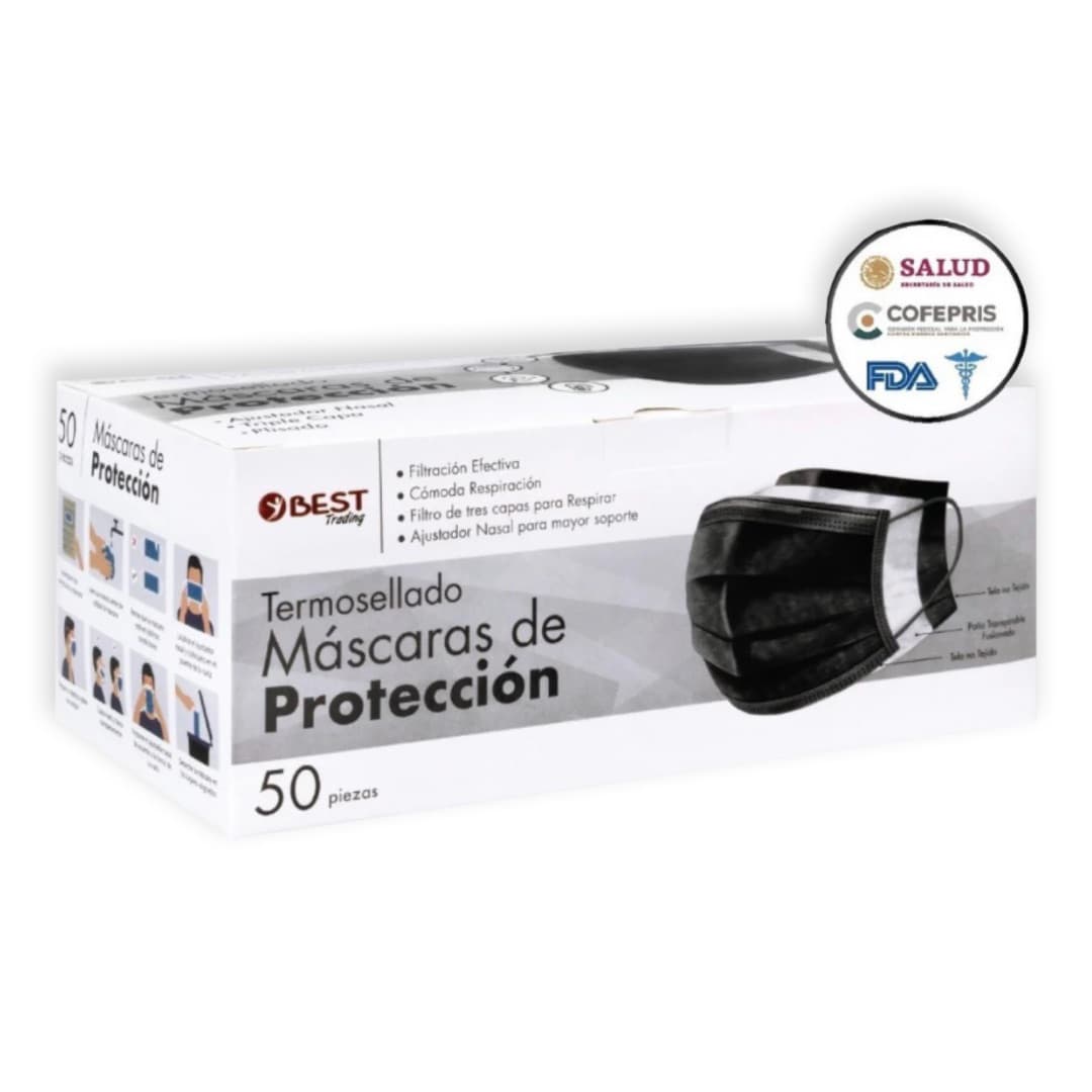 Cubreboca Adulto Desechable 50 pz